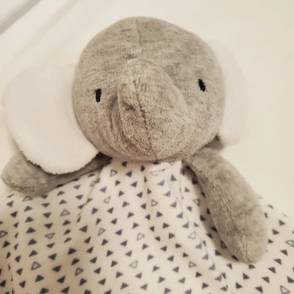Carter's Just One You Gray Elephant Triangles Lovey Security Blanket Super Soft